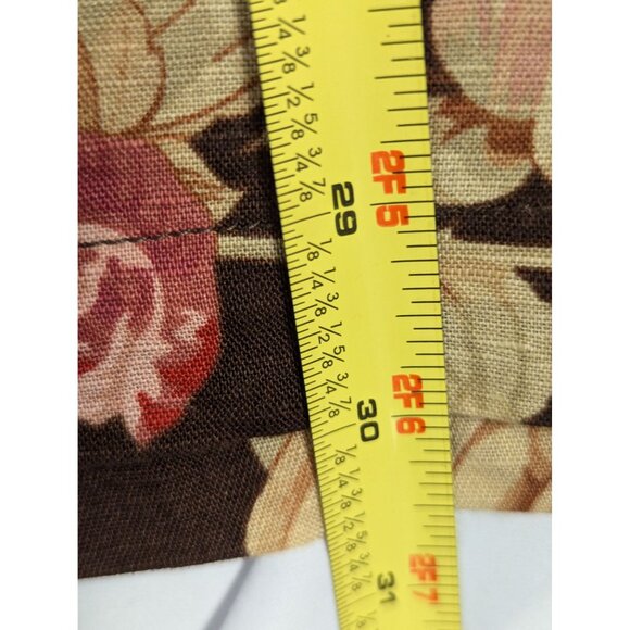 Chaps Vintage Floral A-Line Skirt Button Linen Cotton Size 10 - Picture 6 of 7